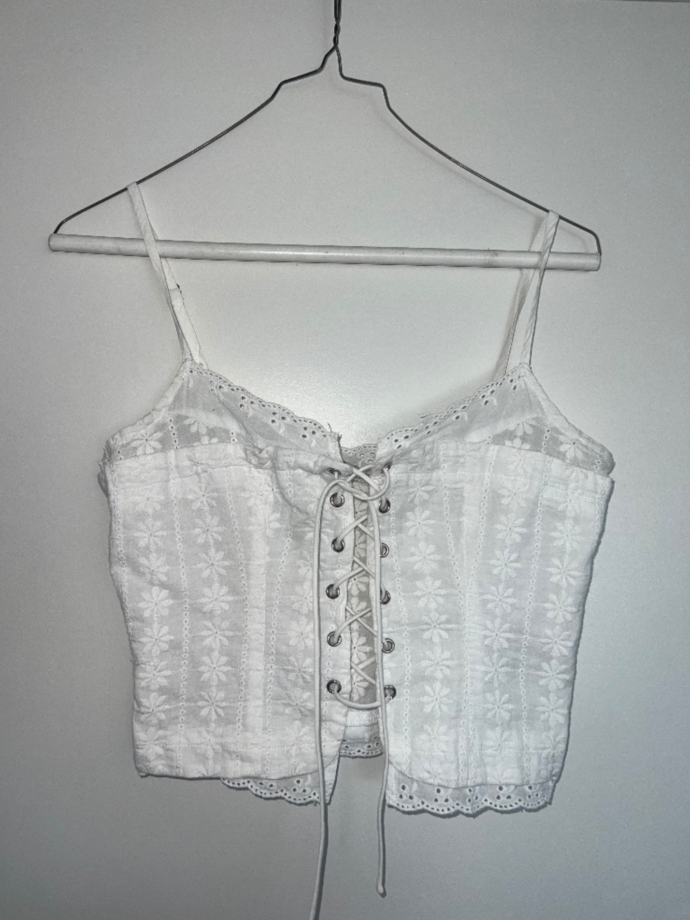Princess Polly Eyelet Amitri Lace Up Top